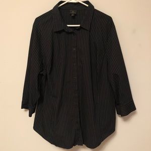 Worthington Black & White Button Up Blouse 3X